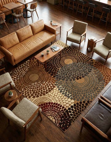 Beige Cafe Square Rug