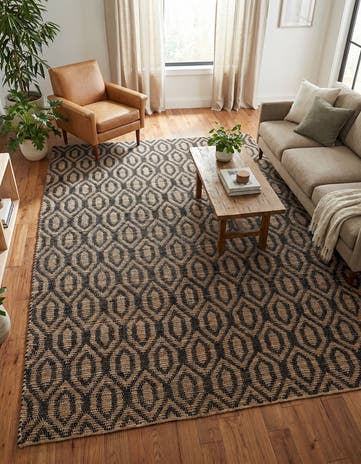 8' x 11' Hand Woven Chindi Jute Rug