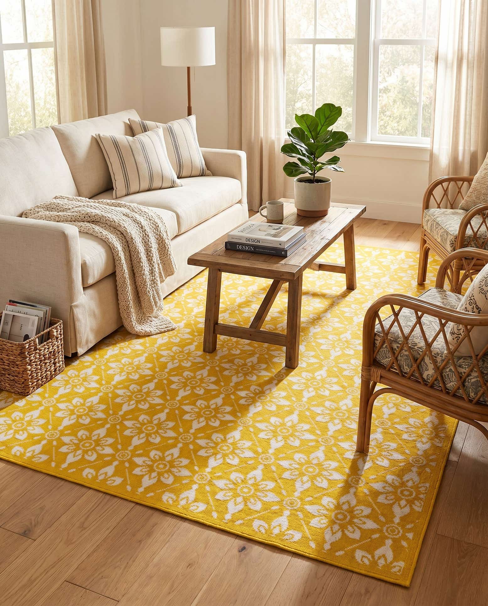 6' x 9' Easy-Clean Trellis Indoor / Outdoor Rug