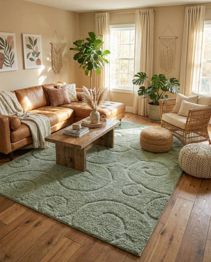 Detail image of 9' x 12' 2 Botanical Shag Rug