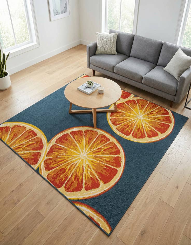 Detail image of 7' 10 x 7' 10 Washable Modern Indoor / Outdoor Square Rug