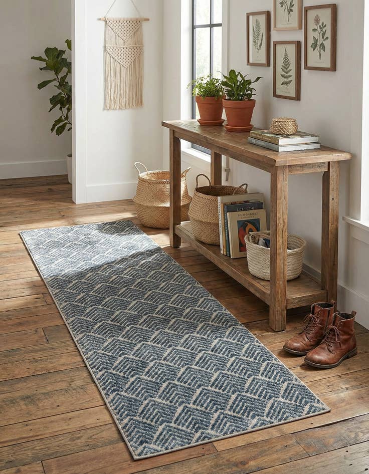 Detail image of 2' x 6' Eco Trellis Runner Rug