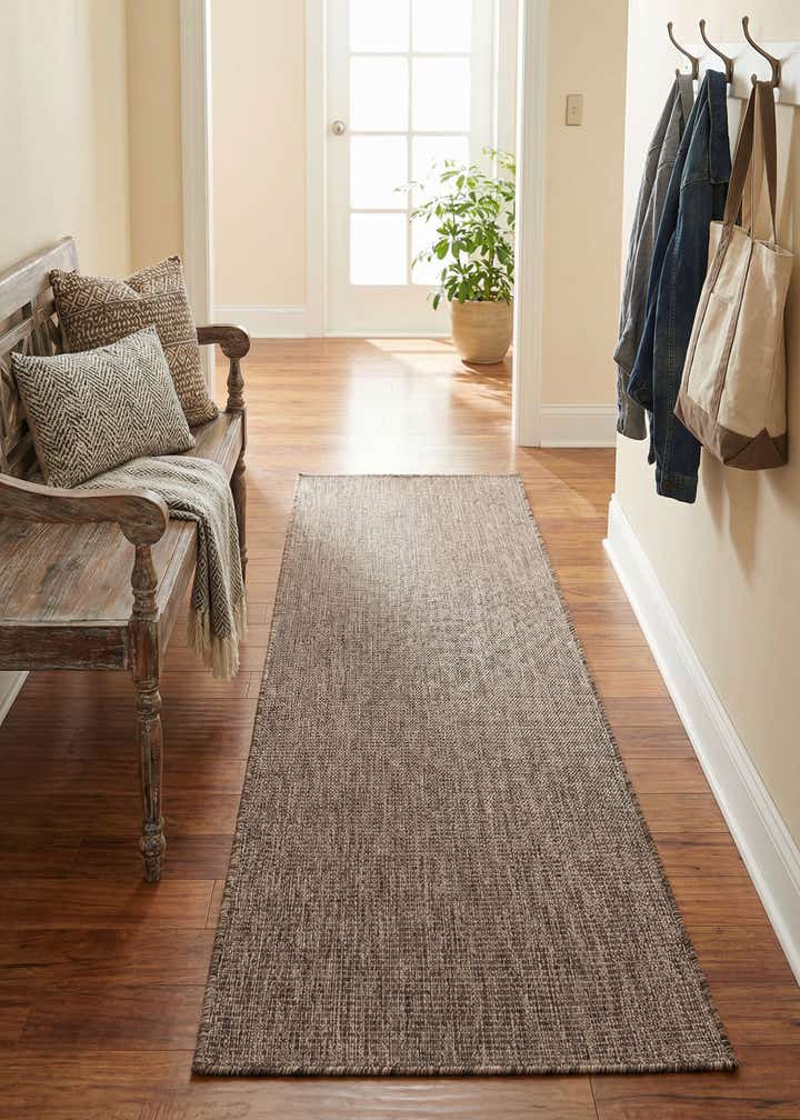 2' x 6' Easy-Clean Solid Indoor / Outdoor Runner Rug