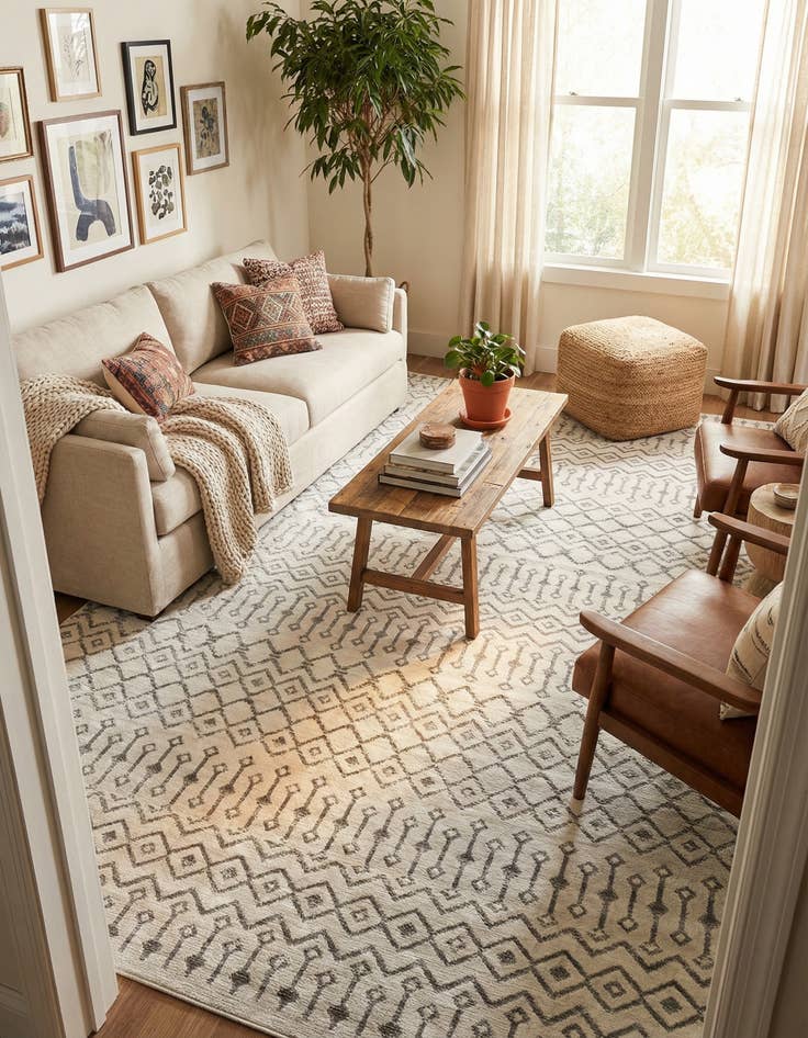 Detail image of 10' x 13' Kasbah Trellis Rug