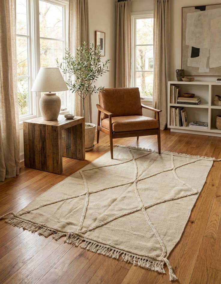 Detail image of 3' 4 x 5' 1 Hand Knotted Moroccan Wool Rug