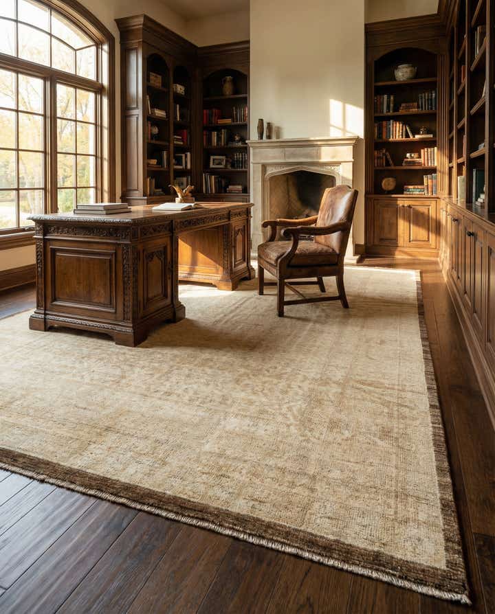 8' 8 x 10' 3 Hand Knotted Oushak Wool Rug