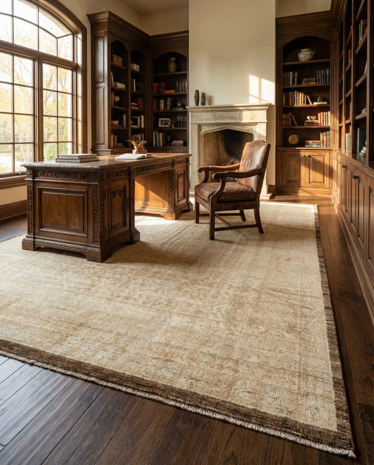 Detail image of 8' 8 x 10' 3 Hand Knotted Oushak Wool Rug