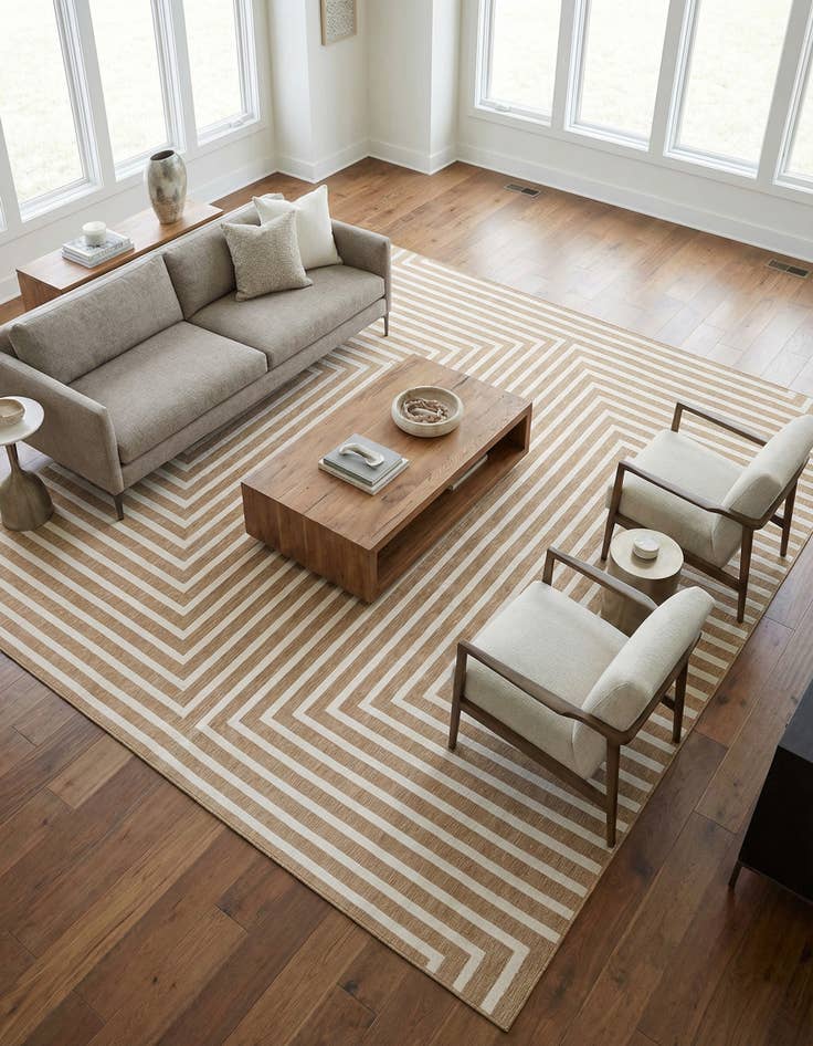 Detail image of 12' x 12'  Washable Modern Indoor / Outdoor Square Rug