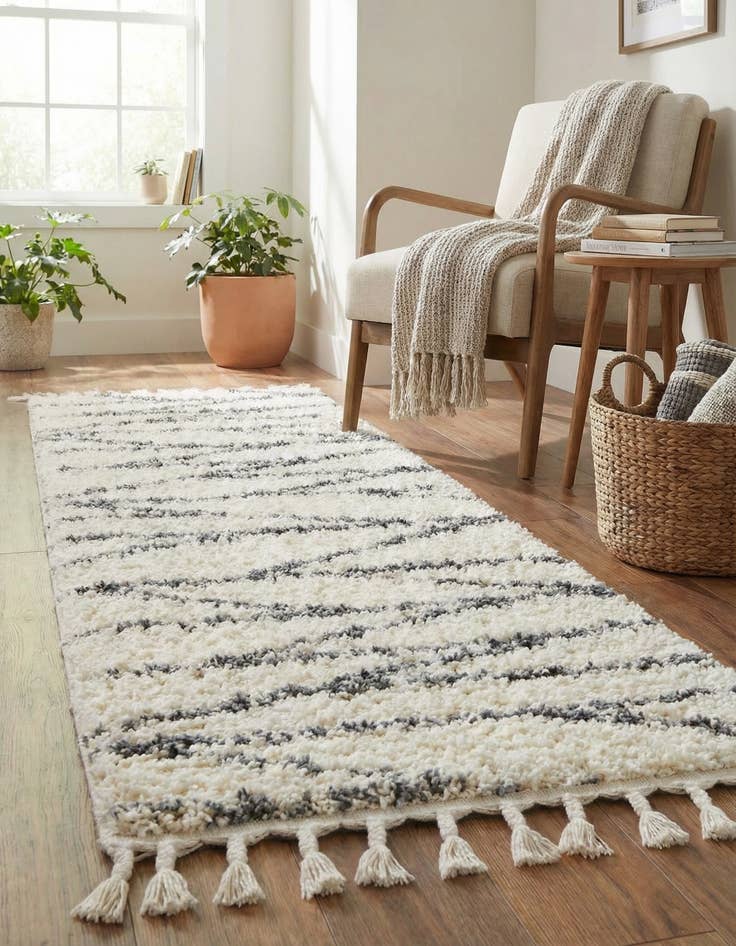 Detail image of 2' x 6' Serenity Shag Runner Rug