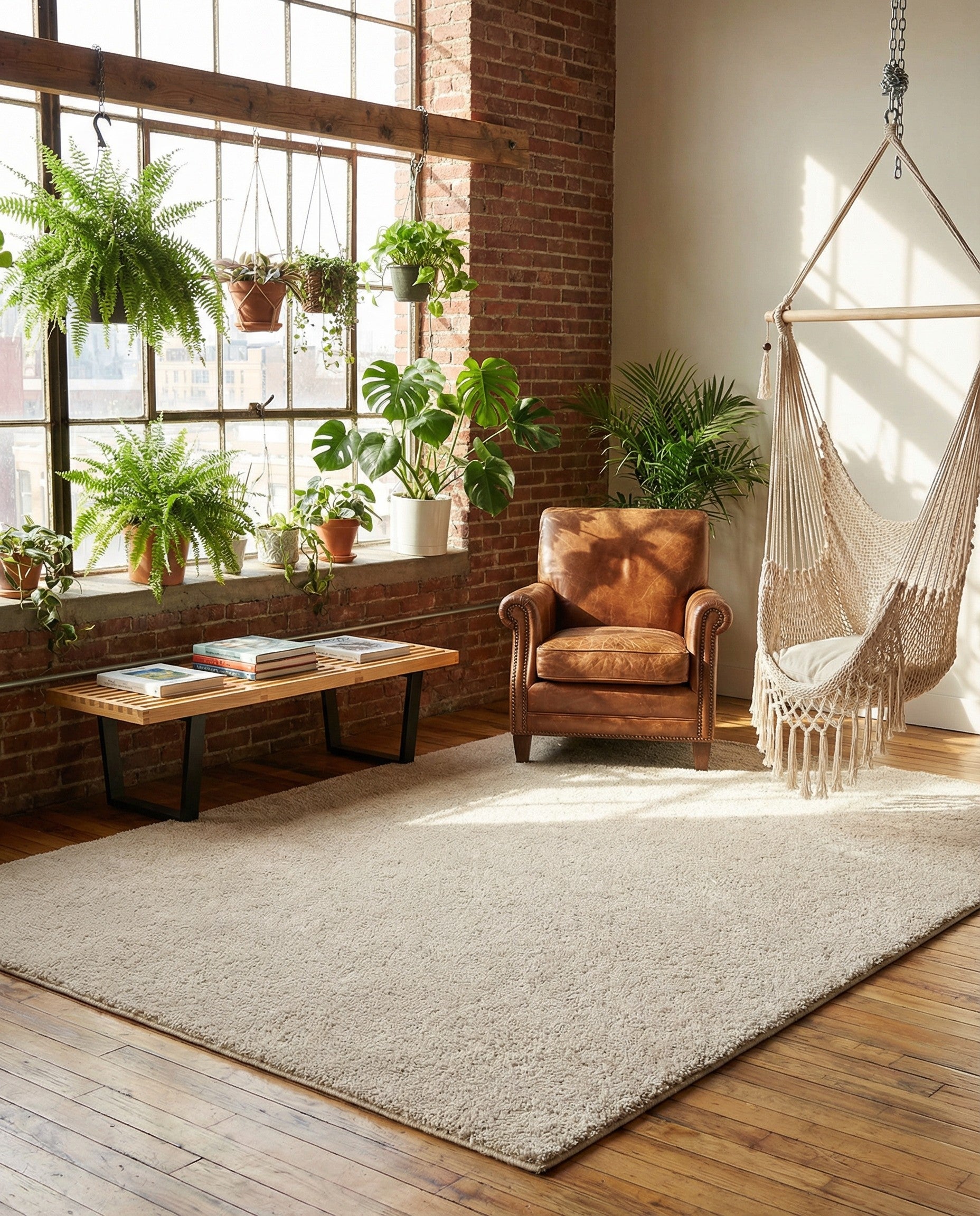 6' x 9' Soft Solid Shag Rug