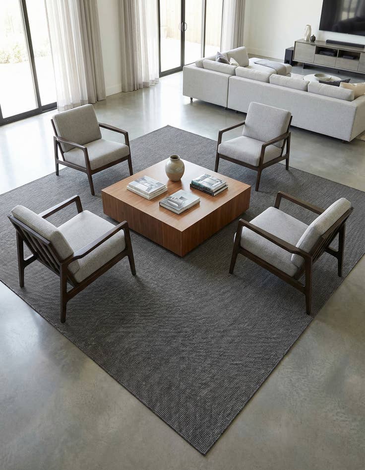 Detail image of 10' x 10' Washable Solid Indoor / Outdoor Square Rug