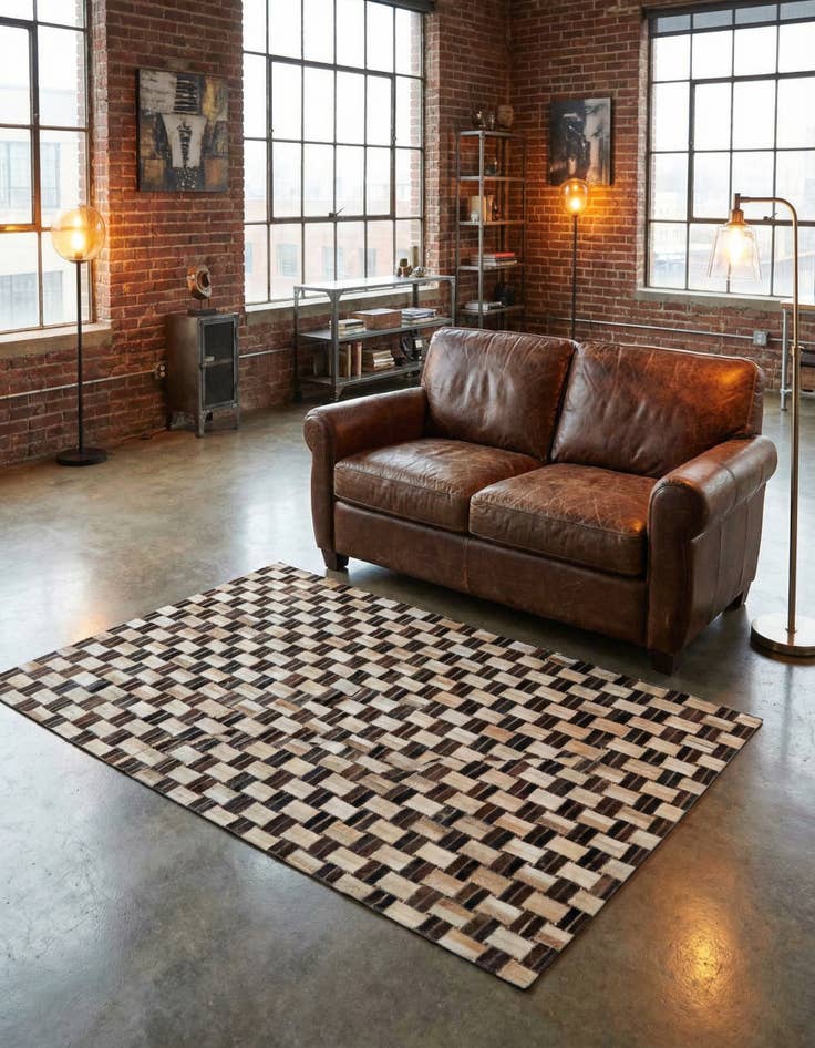 Detail image of 3' 11 x 5' 11 Cowhide - Patchwork Rug