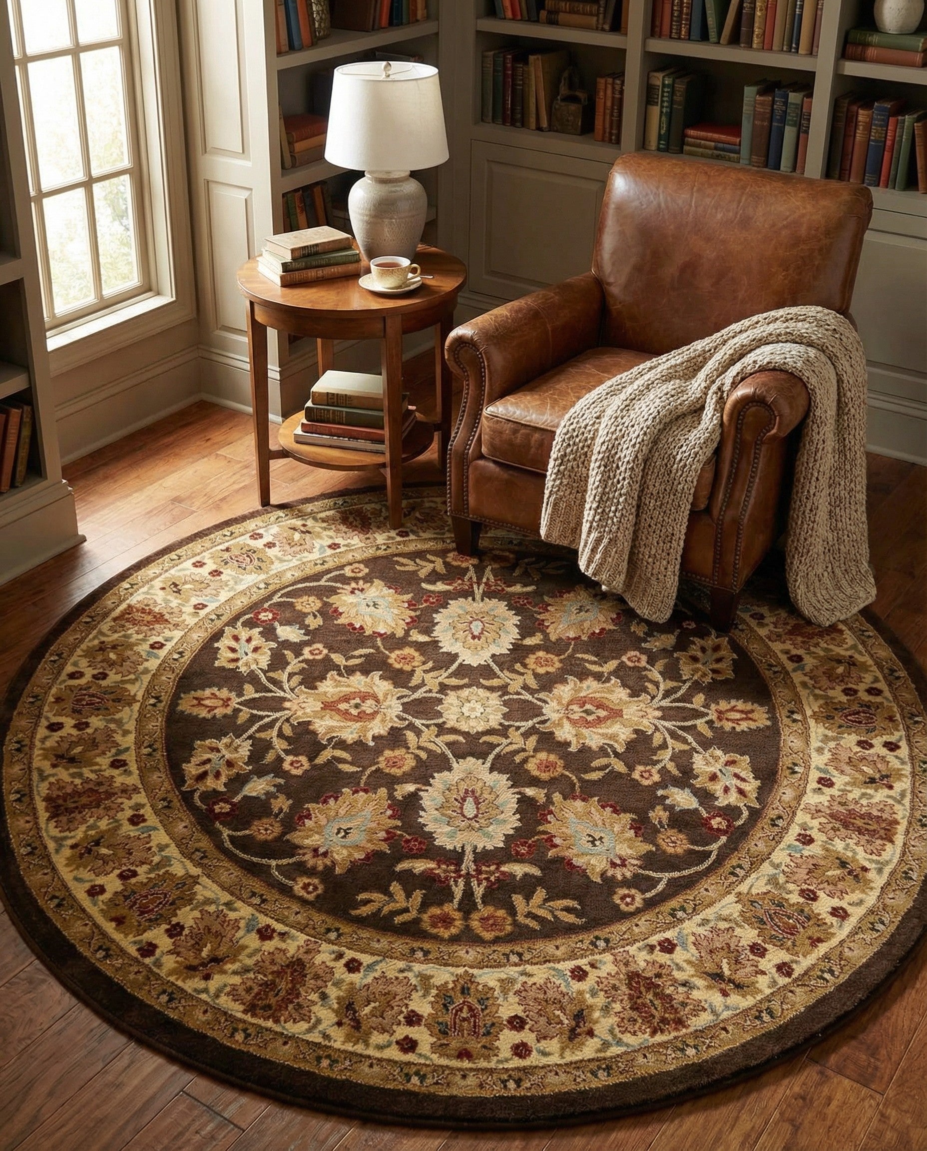 7' 10 x 7' 10 Classic Agra Round Rug