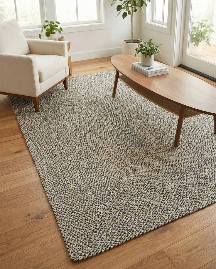 Detail image of 6' 1 x 9' Handmade Tweed Braided Jute Rug