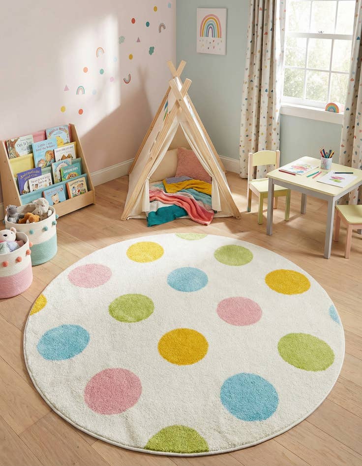 Detail image of 5' x 5' Whimsy Kids Round Rug
