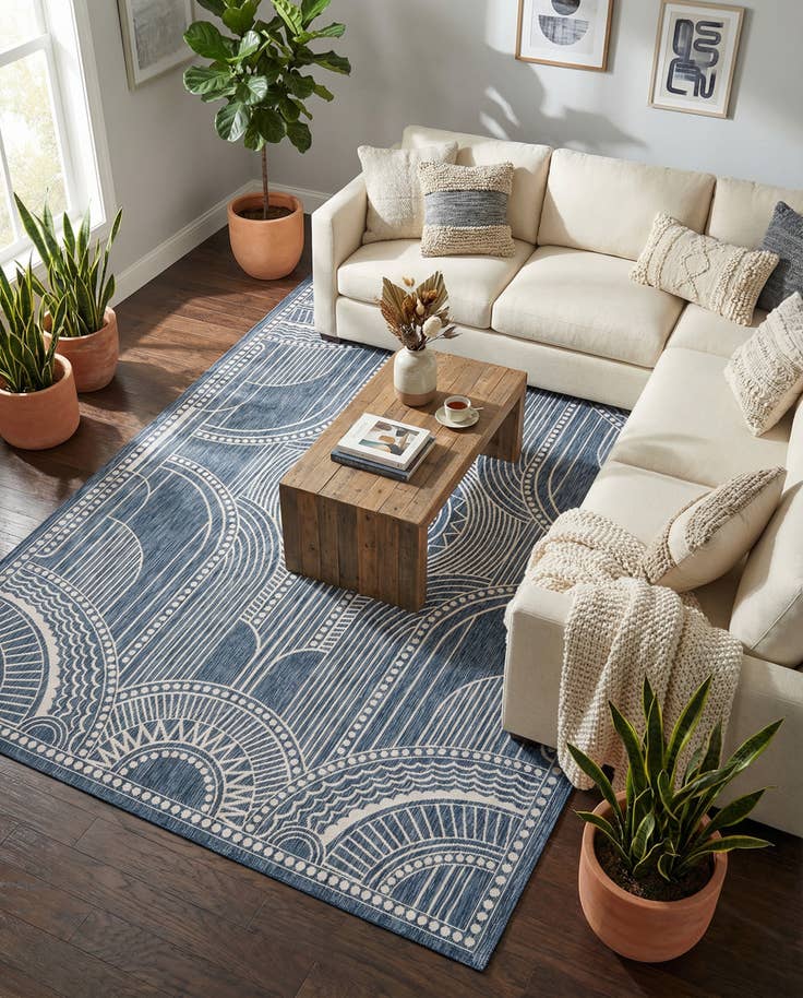 Detail image of 10' x 14' Easy-Clean Traditional Indoor / Outdoor Rug