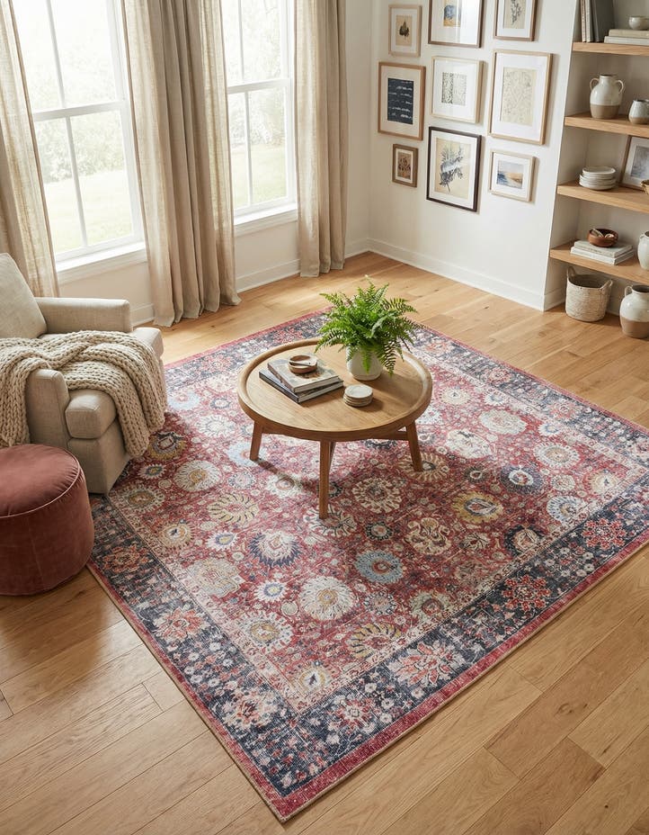 7' 10 x 7' 10 Washable Timeless Square Rug
