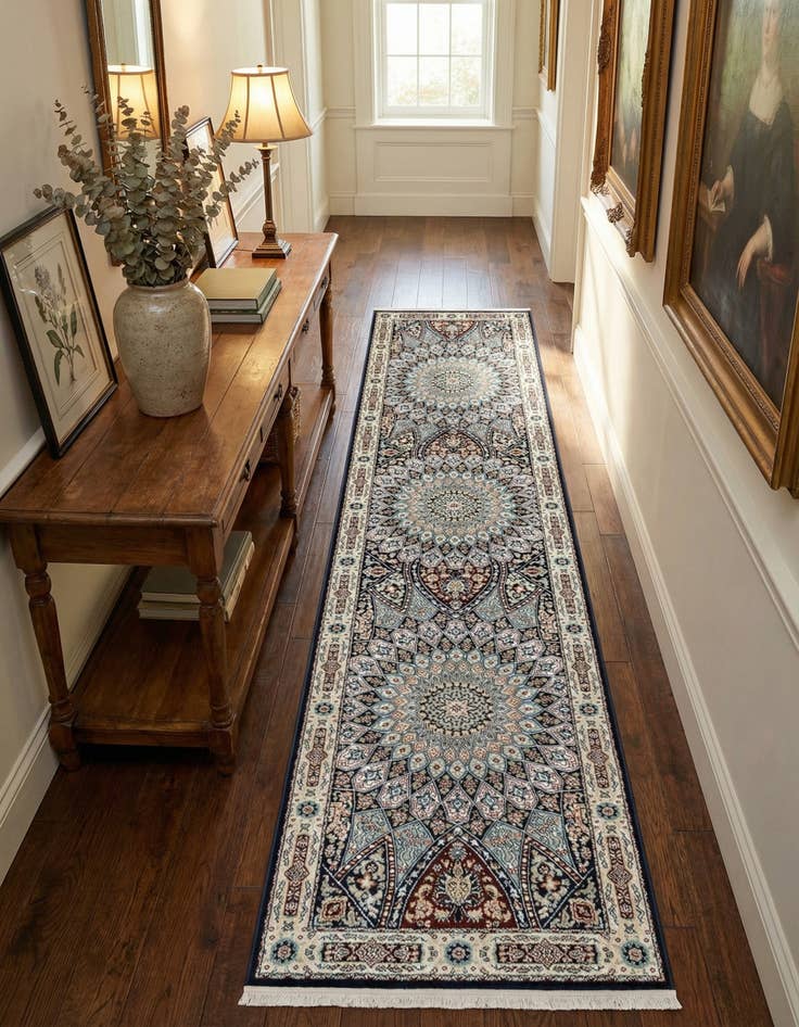 Detail image of 2' 7 x 12' Nain Design Runner Rug