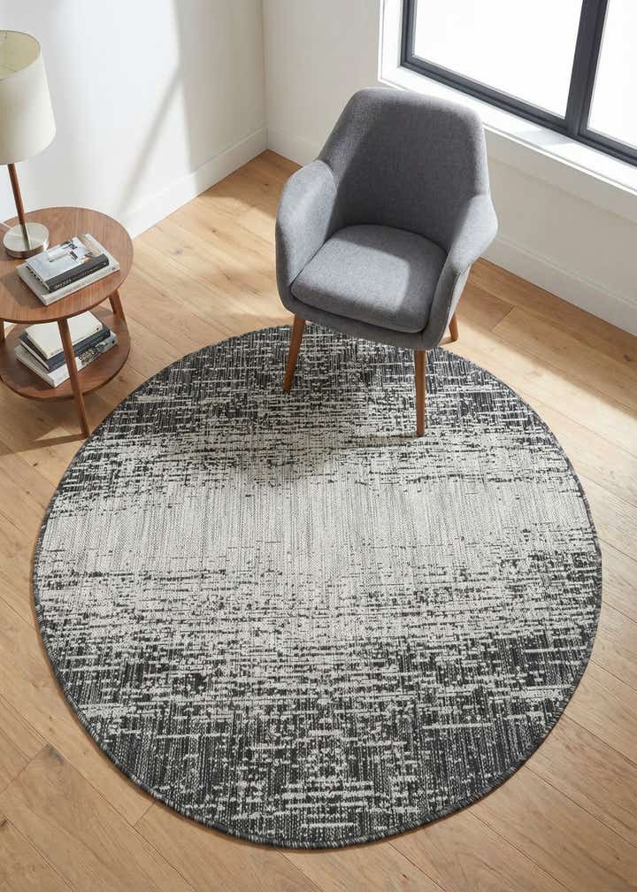 4' x 4' Easy-Clean Modern Indoor / Outdoor Round Rug