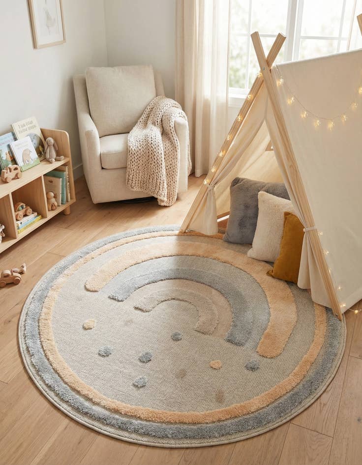 Detail image of 5' x 5' Whimsy Kids Round Rug