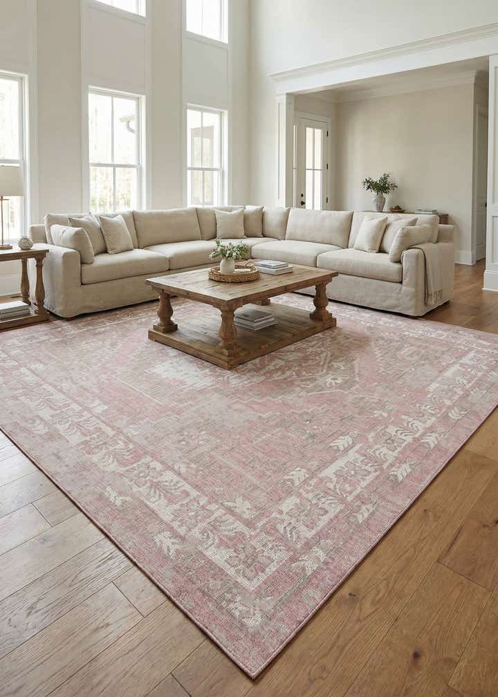 13' x 13' Easy-Clean Traditional Indoor / Outdoor Square Rug