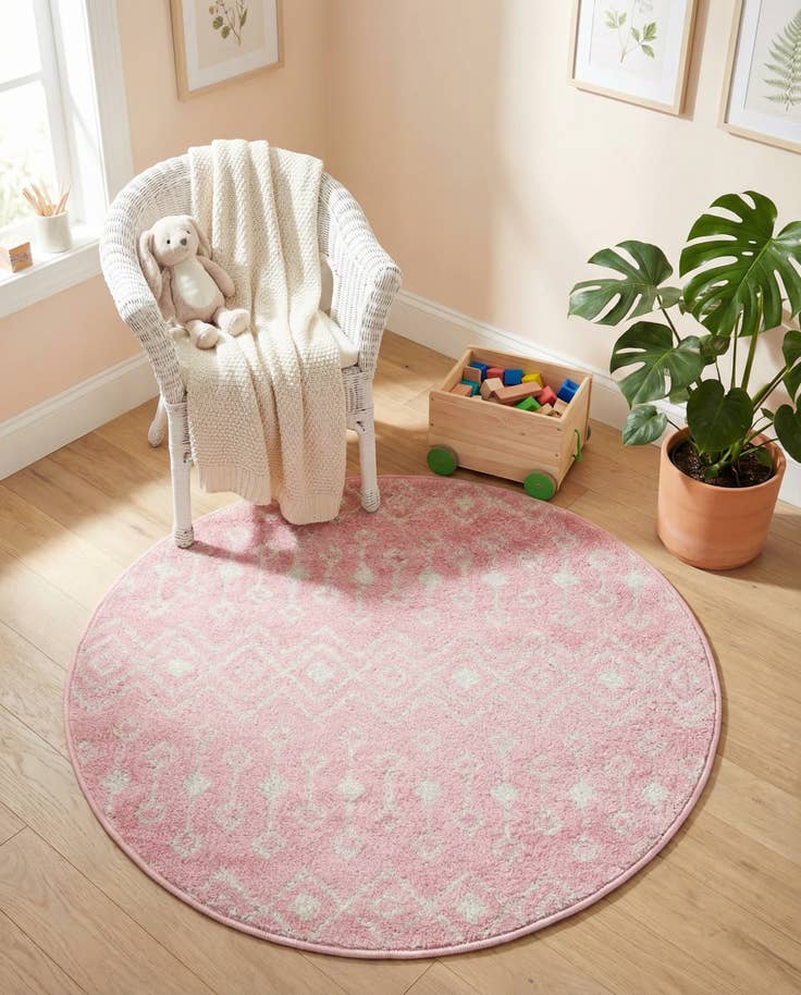 Detail image of 3' x 3' Moroccan Trellis Round Rug