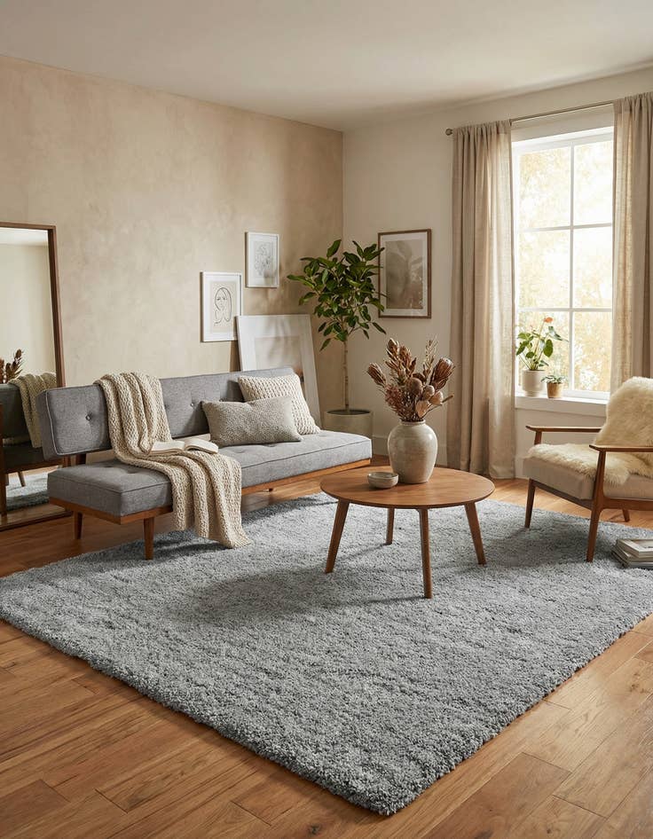 Detail image of  8' x 10' Soft Solid Shag Rug