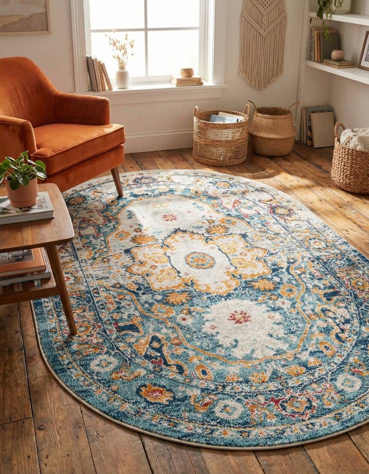Detail image of 4' x 6' Madeline Vintage Oval Rug