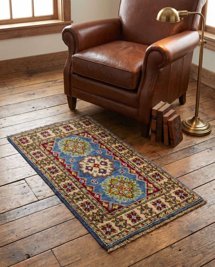 1' 11 x 3' 4 Hand Knotted Kazak Rug