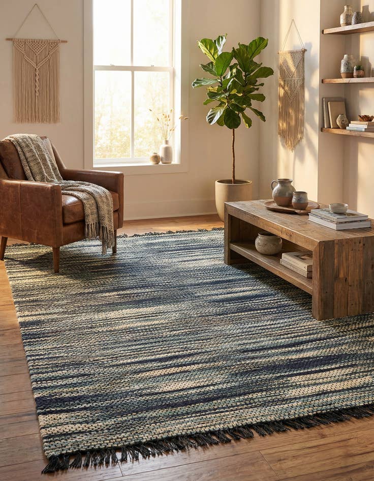 Detail image of 7' 1 x 10'  Hand Woven Chunky Jute Rug