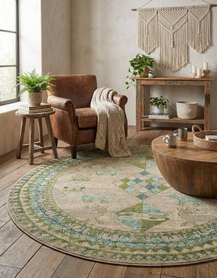 Detail image of 6' x 6' Washable Mesa Round Rug