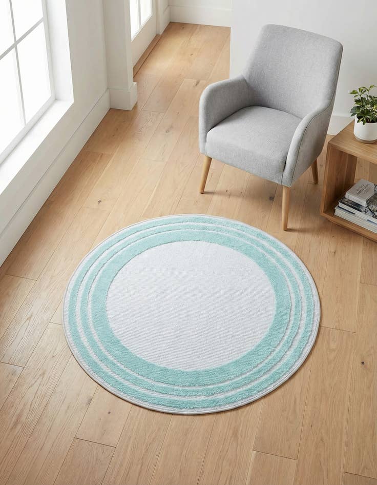 Detail image of 3' 3 x 3' 3  Washable Aruba Indoor / Outdoor Round Rug