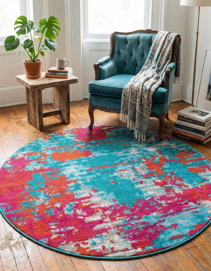 Detail image of 5' 3 x 5' 3 Azalea Round Rug