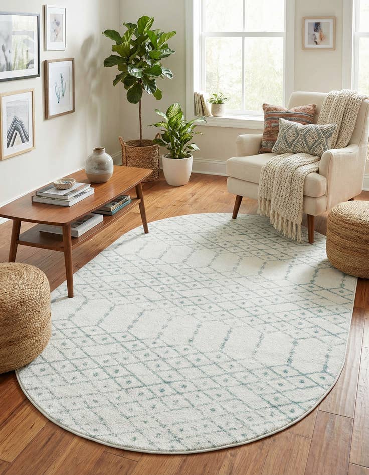 Detail image of 5' 3 x 8' Paxon Trellis Oval Rug