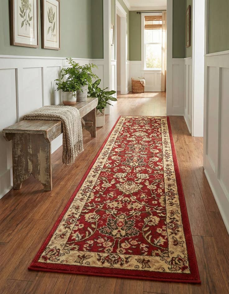 Detail image of 2' x 8' 2 Kashan Design Runner Rug