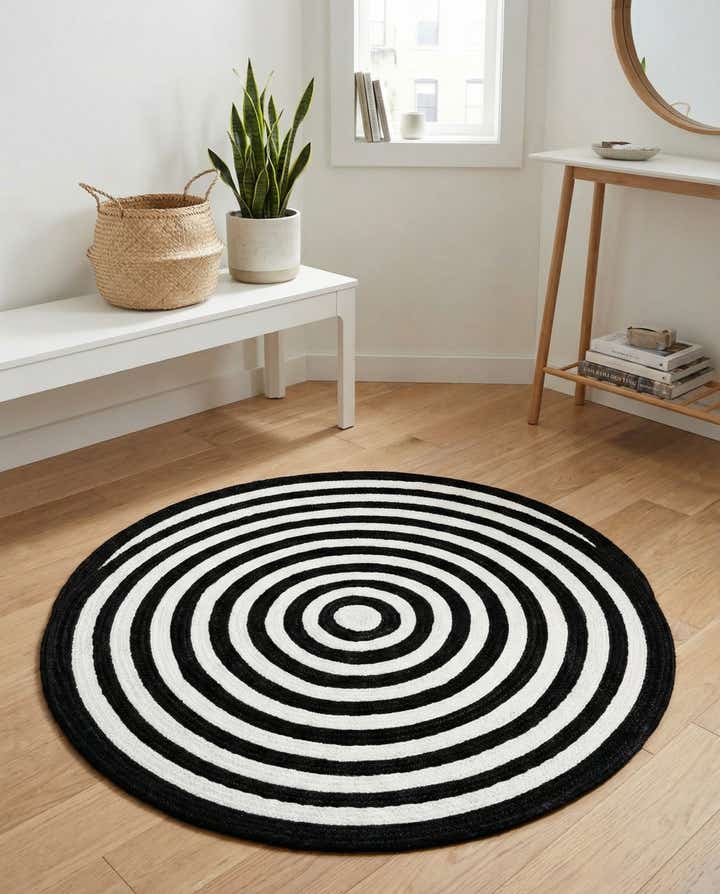 3' 3 x 3' 3 Easy-Clean Eco Verse Washable Indoor / Outdoor Round Rug