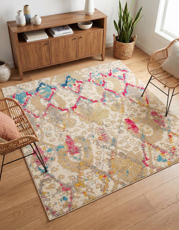Detail image of 6' x 6' Washable Santa Fe Square Rug