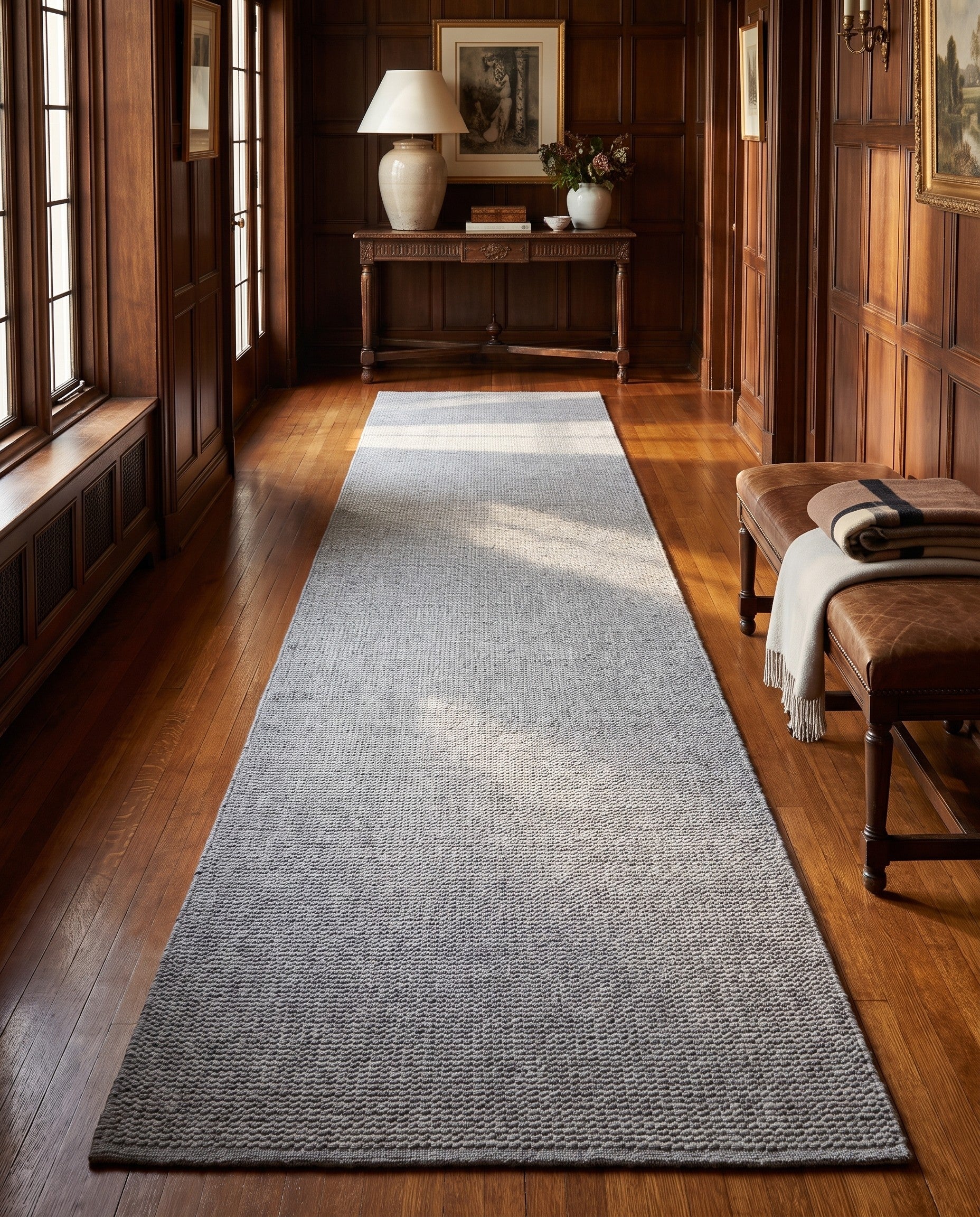 3' 3 x 20' Hand Woven Jill Zarin English Manor Wool Runner Rug