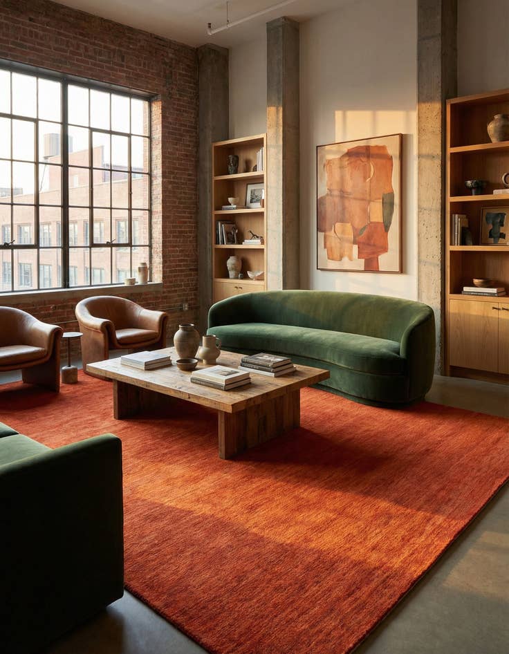 Detail image of 9' 10 x 13' Solid Gabbeh Wool Rug