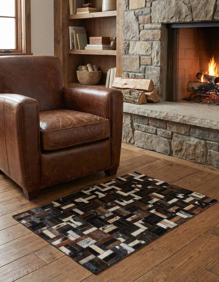 Detail image of 2' x 3' Cowhide Leather Rug