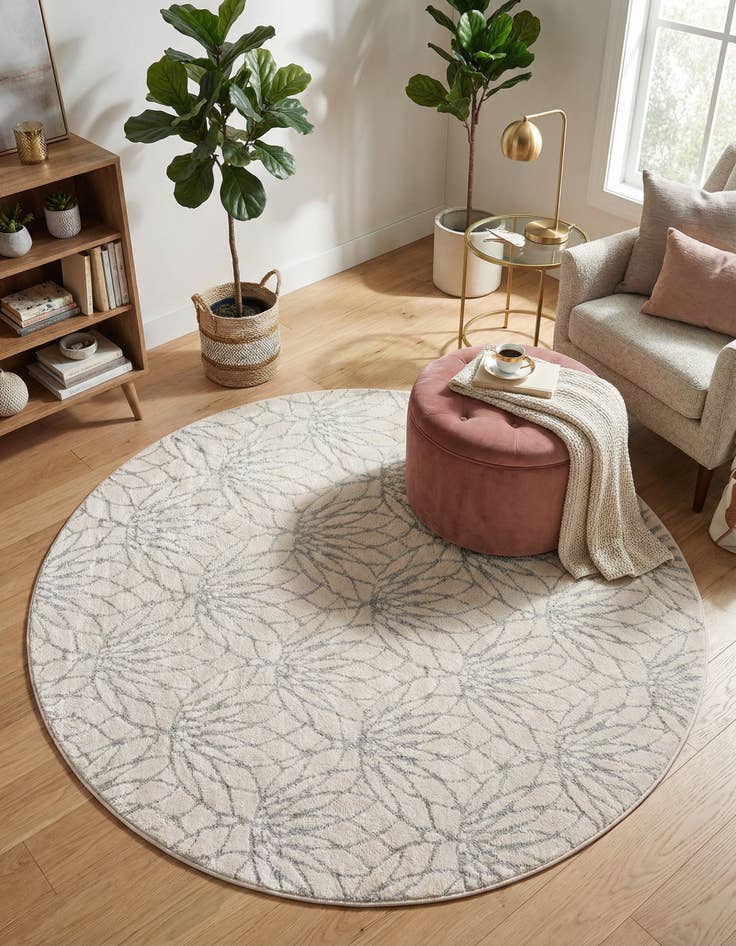 Detail image of 5' 3 x 5' 3 Marilyn Monroe&trade; Glam Dahlia Round Rug