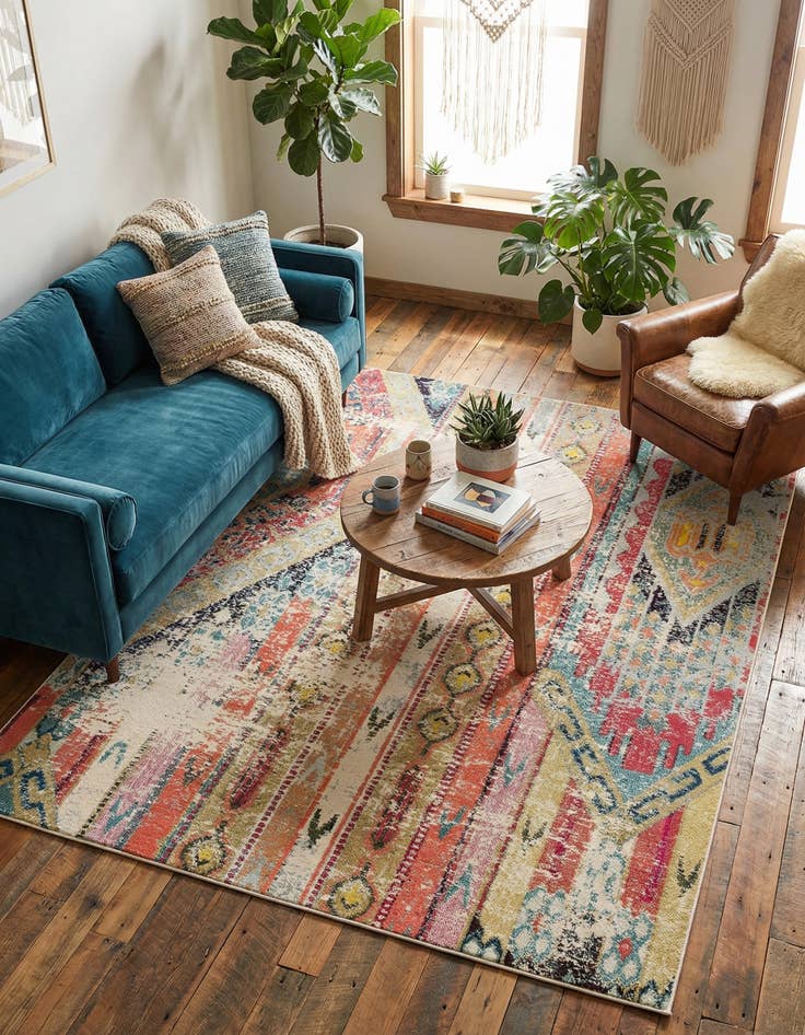 Detail image of 8' x 10'  Washable Santa Fe Rug