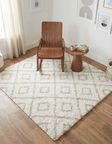 6' x 6' Lattice Shag Square Rug