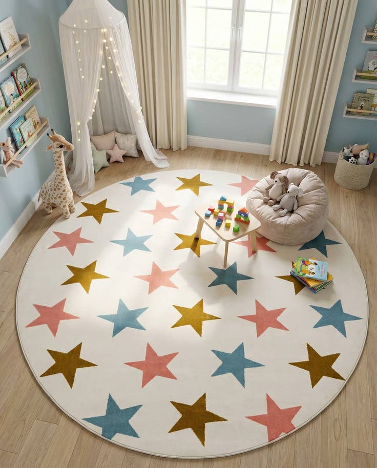 Detail image of 7' 10 x 7' 10 Whimsy Kids Round Rug