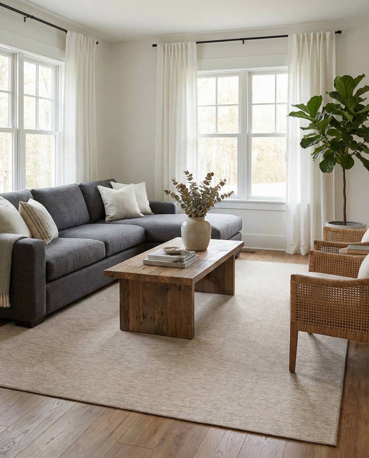 Detail image of 9' 4 x 12' Easy-Clean Solid Indoor / Outdoor Rug