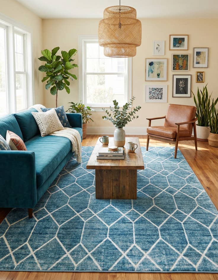 Detail image of 9' 10 x 14' Lattice Trellis Rug