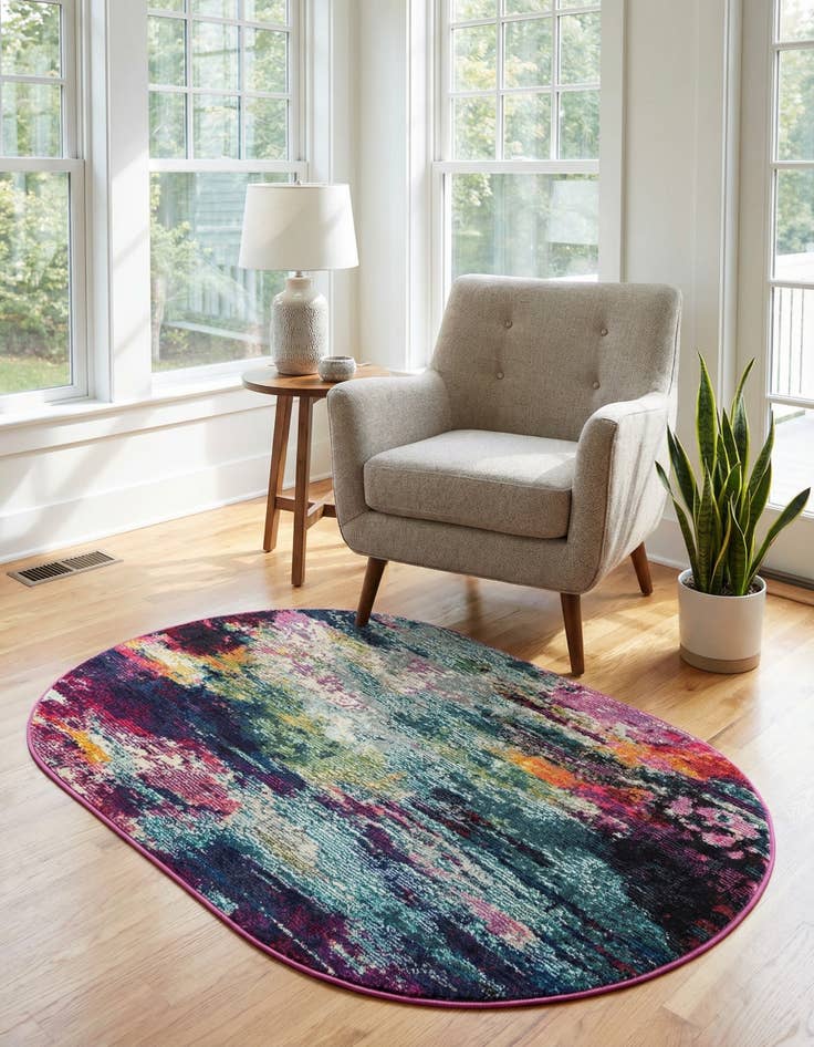 Detail image of 3' 3 x 5' 3 Washable Theia Oval Rug