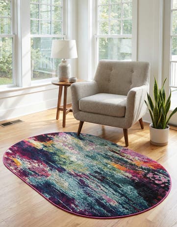 3' 3 x 5' 3 Washable Theia Oval Rug