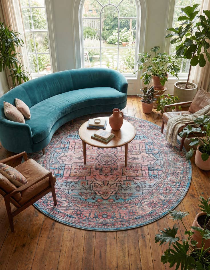 Detail image of 10' 6 x 10' 6 Washable Maahru Round Rug