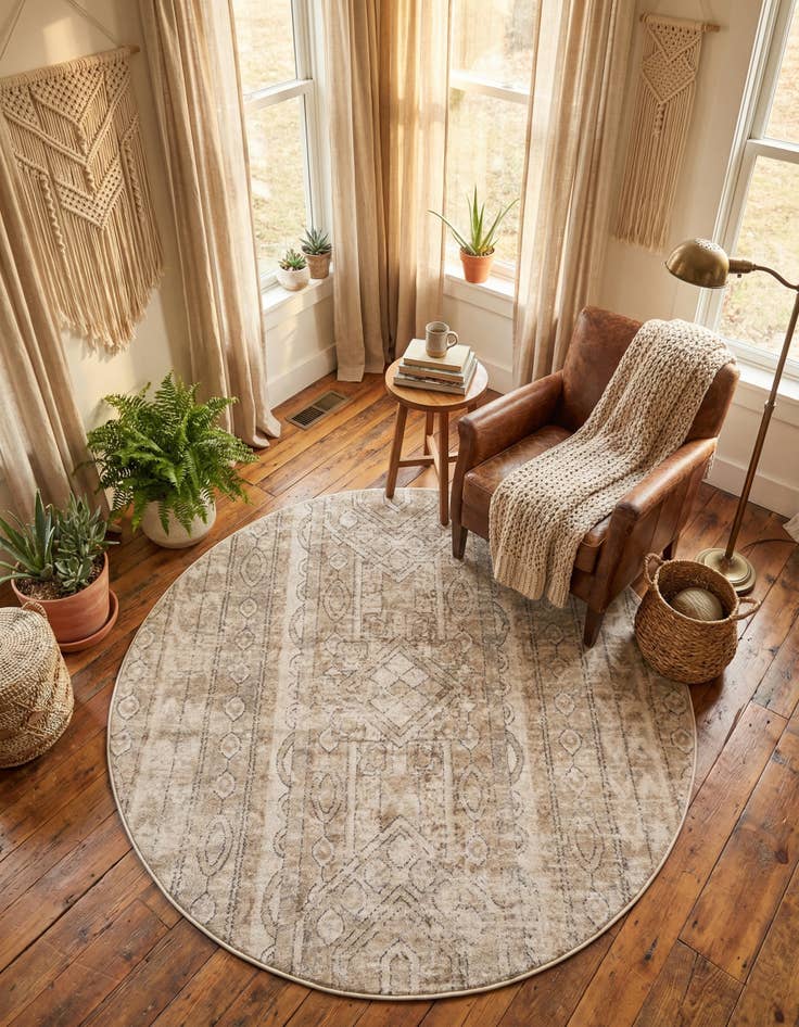 Detail image of 5' 3 x 5' 3 Oregon Round Rug